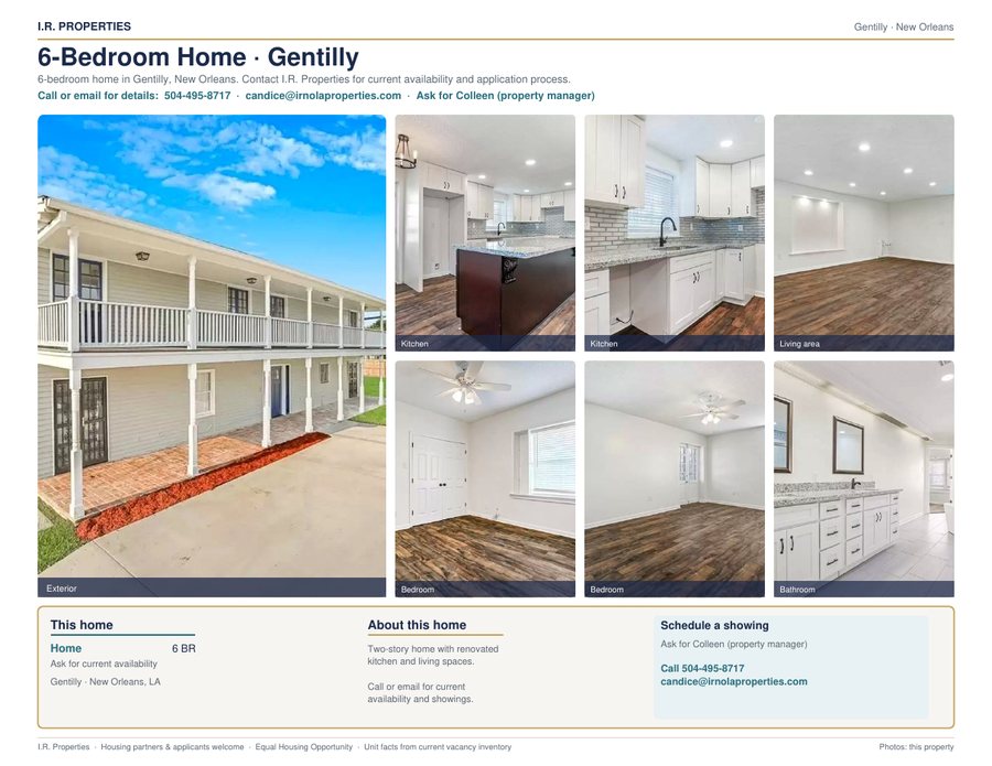 Flyer preview: 6-Bedroom · Gentilly