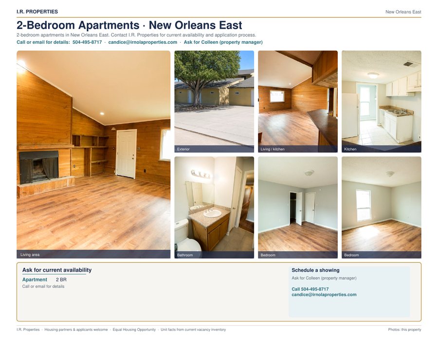 Flyer preview: 2-Bedroom · New Orleans East